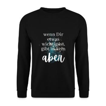POSITIVE EINSTELLUNG MINDSET Motivation - Unisex Pullover - Schwarz - Vorne - Alina (178cm) & Michal (187cm)