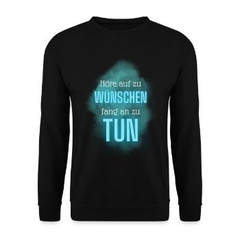 POSITIVE EINSTELLUNG MINDSET Motivation - Unisex Pullover - Schwarz - Vorne - Alina (178cm) & Michal (187cm)