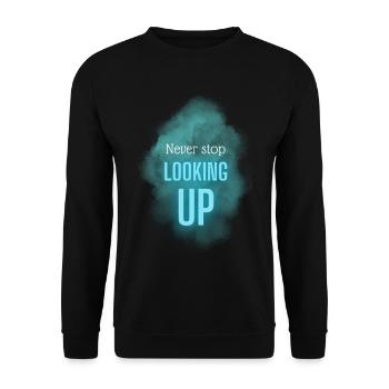 POSITIVE EINSTELLUNG MINDSET Motivation - Unisex Pullover - Schwarz - Vorne - Alina (178cm) & Michal (187cm)