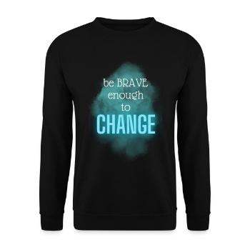 POSITIVE EINSTELLUNG MINDSET Motivation - Unisex Pullover - Schwarz - Vorne - Alina (178cm) & Michal (187cm)