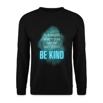 POSITIVE EINSTELLUNG MINDSET Motivation - Unisex Pullover - Schwarz - Vorne - Alina (178cm) & Michal (187cm)