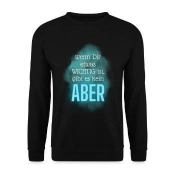 POSITIVE EINSTELLUNG MINDSET Motivation - Unisex Pullover - Schwarz - Vorne - Alina (178cm) & Michal (187cm)