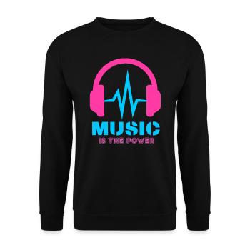 Music is the power - Unisex Pullover - Schwarz - Vorne - Alina (178cm) & Michal (187cm)