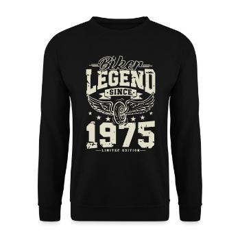Légende des motards depuis 1975 - Sweat-shirt Unisexe - noir - Devant - Alina (178cm) & Michal (187cm)