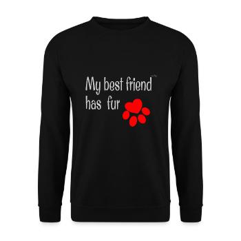 My best friend has fur - Unisex Sweatshirt - black - Front - Alina (178cm) & Michal (187cm)