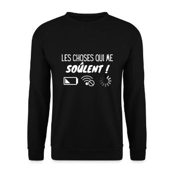 Idée cadeau geek humour drôle blague internet wifi - Sweat-shirt Unisexe - noir - Devant - Alina (178cm) & Michal (187cm)