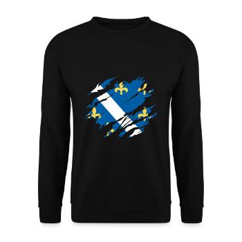 Bosnien Bosna Flagge - Unisex Pullover - Schwarz - Vorne - Alina (178cm) & Michal (187cm)