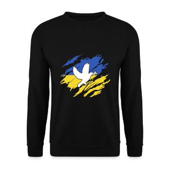 Friedenstaube Ukraine - Unisex Pullover - Schwarz - Vorne - Alina (178cm) & Michal (187cm)