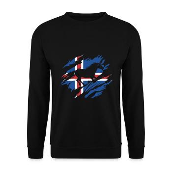 Islandais - Sweat-shirt Unisexe - noir - Devant - Alina (178cm) & Michal (187cm)