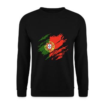 Drapeau du Portugal - Sweat-shirt Unisexe - noir - Devant - Alina (178cm) & Michal (187cm)