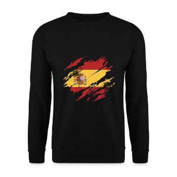 Drapeau de l’Espagne - Sweat-shirt Unisexe - noir - Devant - Alina (178cm) & Michal (187cm)