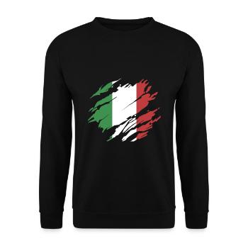 Italia flag - Unisex Sweatshirt - black - Front - Alina (178cm) & Michal (187cm)