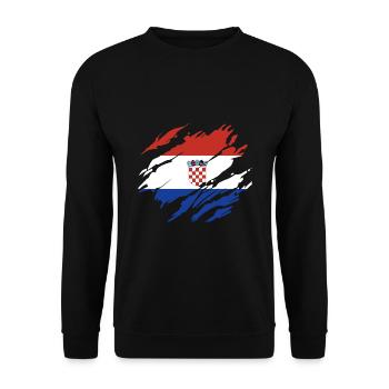 Croatia Flag - Unisex Sweatshirt - black - Front - Alina (178cm) & Michal (187cm)