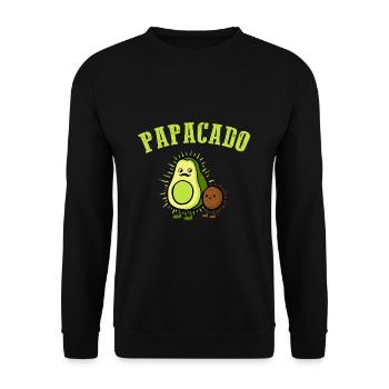 Papacado Papa Vater Baby - Unisex Pullover - Schwarz - Vorne - Alina (178cm) & Michal (187cm)