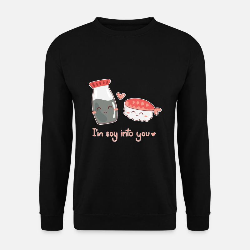 Sushi Sojasauce Liebe Valentinstag Pärchen Garnele - Unisex Pullover - Schwarz
