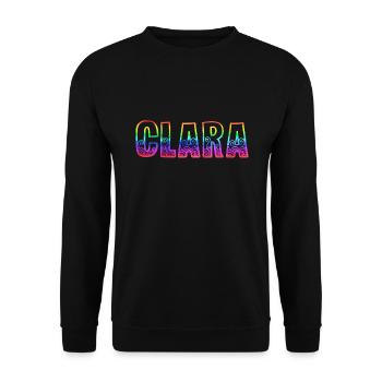 clara rs arc-en-ciel - Sweat-shirt Unisexe - noir - Devant - Alina (178cm) & Michal (187cm)
