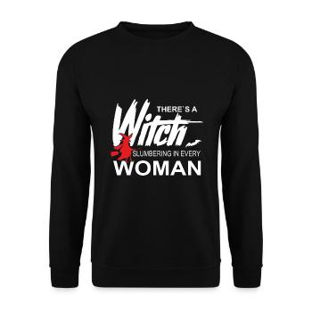 Costume de sorcière d’Halloween - Sweat-shirt Unisexe - noir - Devant - Alina (178cm) & Michal (187cm)