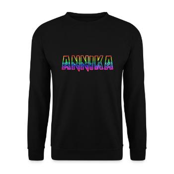 annika rs regenbogen - Unisex Pullover - Schwarz - Vorne - Alina (178cm) & Michal (187cm)