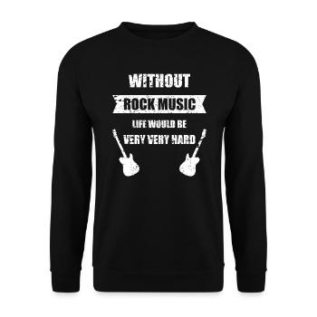 Sans cadeau de chemise de musique rock - Sweat-shirt Unisexe - noir - Devant - Alina (178cm) & Michal (187cm)