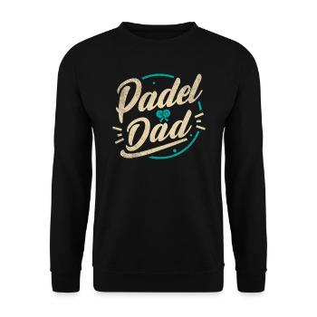 Padel Dad Padel Player Padeltenni's Father Papa - Unisex Sweatshirt - black - Front - Alina (178cm) & Michal (187cm)