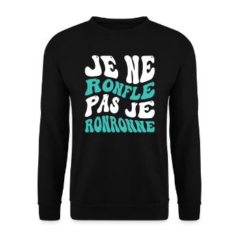 Je ne ronfle pas je ronronne - Sweat-shirt Unisexe - noir - Devant - Alina (178cm) & Michal (187cm)