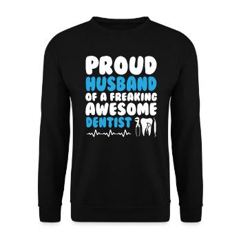 My Husband Dentist - Unisex Sweatshirt - black - Front - Alina (178cm) & Michal (187cm)