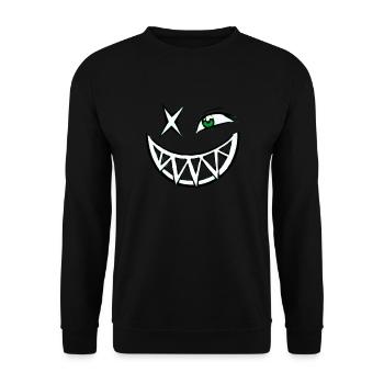 Smile Face Design - Unisex Sweatshirt - black - Front - Alina (178cm) & Michal (187cm)