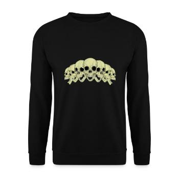 7 Totenköpfe - Unisex Pullover - Schwarz - Vorne - Alina (178cm) & Michal (187cm)