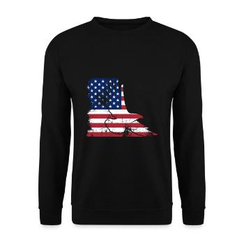 Flag USA Eagle - Sweat-shirt Unisexe - noir - Devant - Alina (178cm) & Michal (187cm)