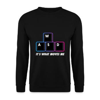 WASD It's What Moves Me Funny Gamer Gamers Gaming - Unisex Sweatshirt - black - Front - Alina (178cm) & Michal (187cm)