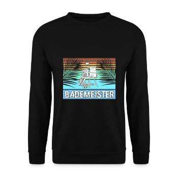 sommer bademeister - Unisex Pullover - Schwarz - Vorne - Alina (178cm) & Michal (187cm)