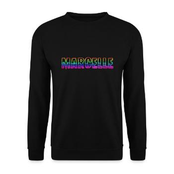 marcelle rs arc-en-ciel - Sweat-shirt Unisexe - noir - Devant - Alina (178cm) & Michal (187cm)
