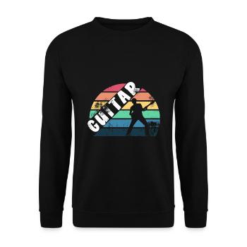 Musiker Gitarre - Unisex Pullover - Schwarz - Vorne - Alina (178cm) & Michal (187cm)
