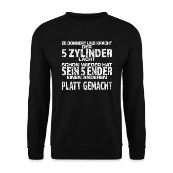 5 CYLINDERS - Unisex Sweatshirt - black - Front - Alina (178cm) & Michal (187cm)