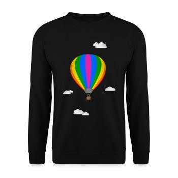 Montgolfière et nuages dans le ciel - Sweat-shirt Unisexe - noir - Devant - Alina (178cm) & Michal (187cm)