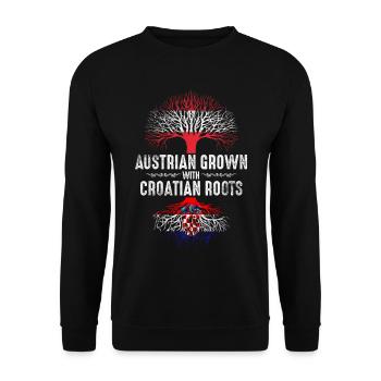 Österreicher mit kroatischen Wurzeln - Unisex Pullover - Schwarz - Vorne - Alina (178cm) & Michal (187cm)