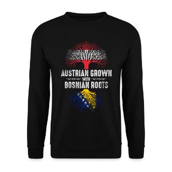 Austrians with Bosnian roots - Unisex Sweatshirt - black - Front - Alina (178cm) & Michal (187cm)