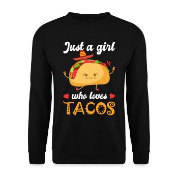 girl who loves tacos Humor girl taco - Unisex Sweatshirt - black - Front - Alina (178cm) & Michal (187cm)