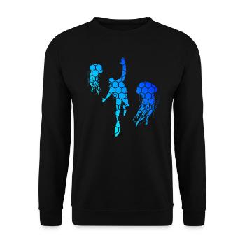Scuba Tauchen Scuba Diver Free Dive Scuba Taucher - Unisex Pullover - Schwarz - Vorne - Alina (178cm) & Michal (187cm)