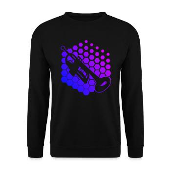 Trumpet Player Trumpet Playing Trumpeter - Unisex Sweatshirt - black - Front - Alina (178cm) & Michal (187cm)