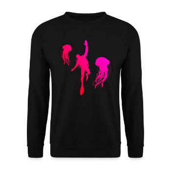 Diving Diving Free Dive Men Divers - Unisex Sweatshirt - black - Front - Alina (178cm) & Michal (187cm)