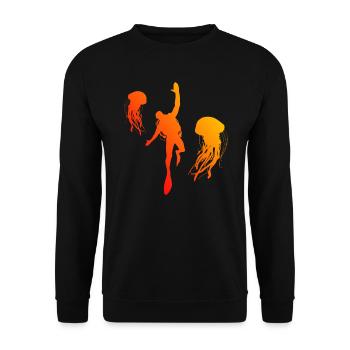 Scuba Taucher Diving Scuba Tauchen Tauchen - Unisex Pullover - Schwarz - Vorne - Alina (178cm) & Michal (187cm)