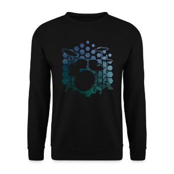 Drummer Drumming Drum Kit - Unisex Sweatshirt - black - Front - Alina (178cm) & Michal (187cm)