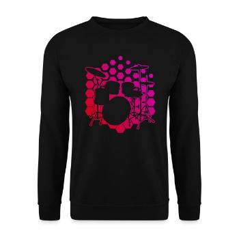 Batterie Percussionniste Batteur Hommes - Sweat-shirt Unisexe - noir - Devant - Alina (178cm) & Michal (187cm)