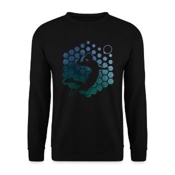 Damen Volleyball Volleyballer Volley Herren - Unisex Pullover - Schwarz - Vorne - Alina (178cm) & Michal (187cm)