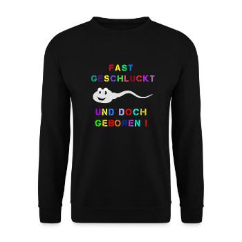 Fast Geschluckt - Unisex Pullover - Schwarz - Vorne - Alina (178cm) & Michal (187cm)