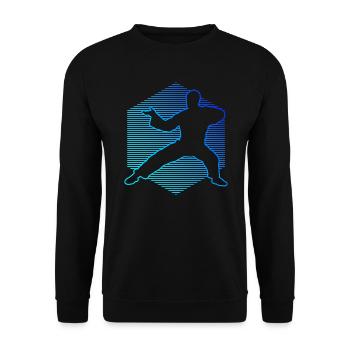 Wushu Hommes Femmes Kung Fu Kungfu Arts Martiaux - Sweat-shirt Unisexe - noir - Devant - Alina (178cm) & Michal (187cm)
