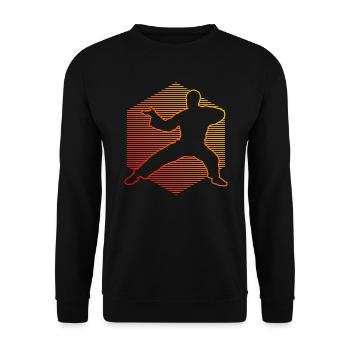 Kungfu Wushu Kung Fu Arts Martiaux Hommes - Sweat-shirt Unisexe - noir - Devant - Alina (178cm) & Michal (187cm)
