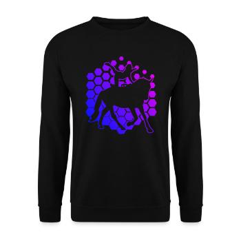 Saut en équipe, exercices d’équilibre, équitation - Sweat-shirt Unisexe - noir - Devant - Alina (178cm) & Michal (187cm)