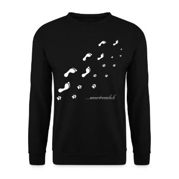 MENSCH & HUND UNZERTRENNLICH - Unisex Pullover - Schwarz - Vorne - Alina (178cm) & Michal (187cm)